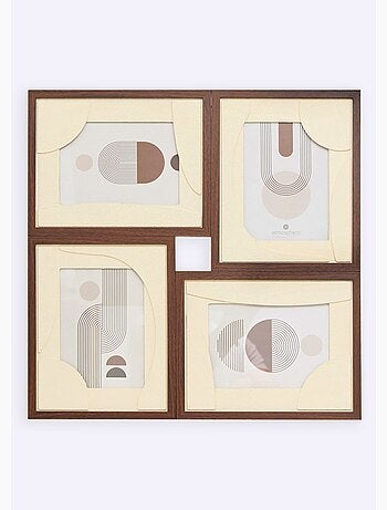 Pêle mêle carré bois, 4 cadres photos - Atmosphera