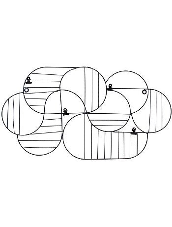 Pêle-mêle design en métal noir 59x31cm