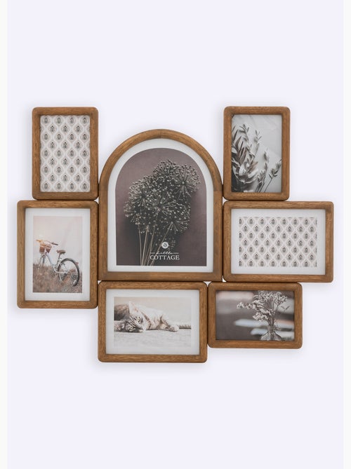 Pêle mêle en bois avec 7 cadres photos - Atmosphera - Kiabi