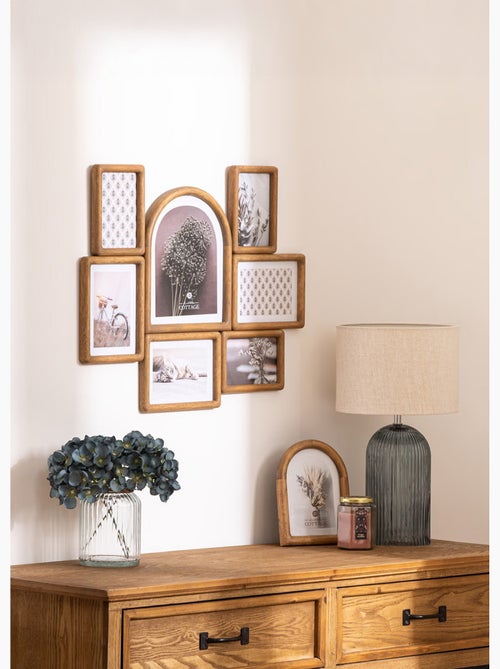 Pêle mêle en bois avec 7 cadres photos - Atmosphera - Kiabi