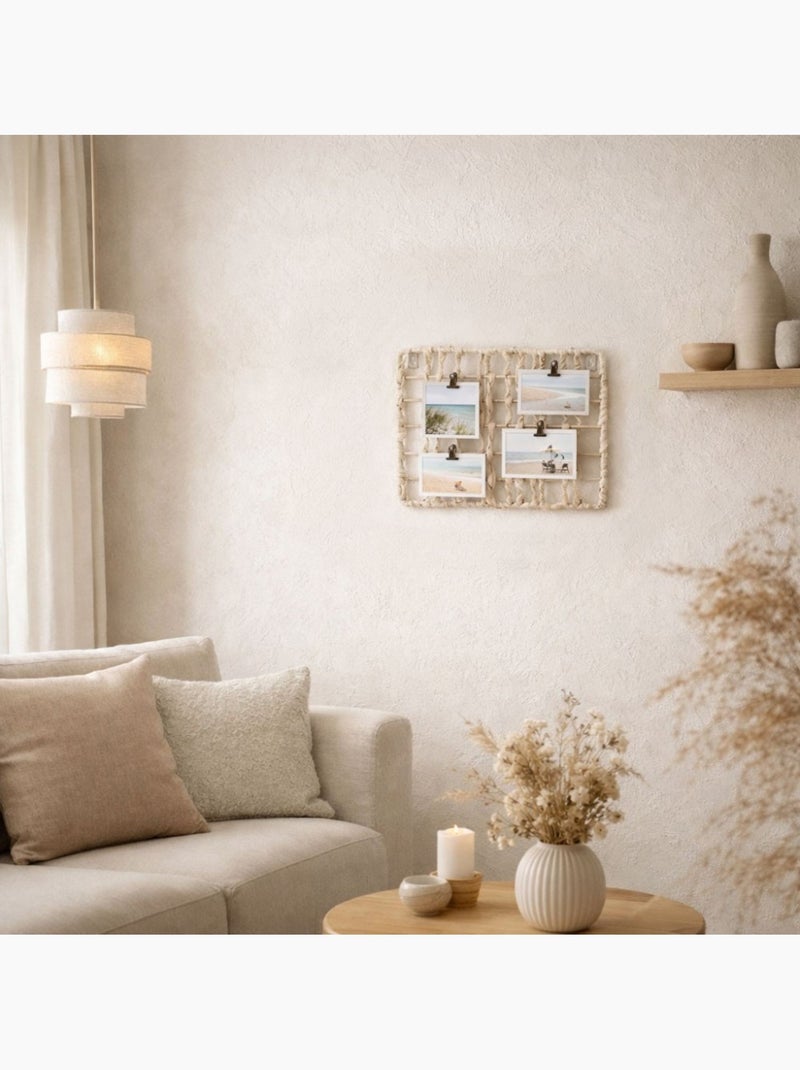 Pêle-mêle en jacinthe d'eau 30x40cm Beige - Kiabi