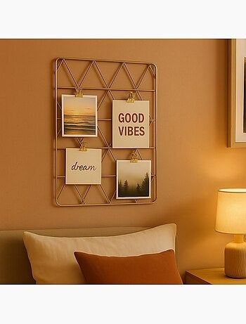 Pêle-mêle en métal doré 40x50cm