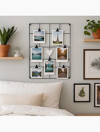 Pêle-mêle en métal noir 50x40cm