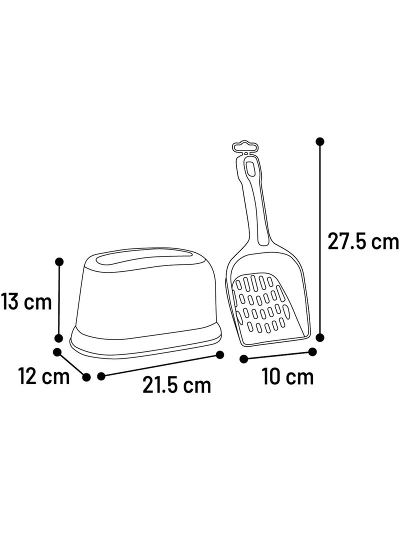 Pelle a litiere avec support pour chat Gris - Kiabi