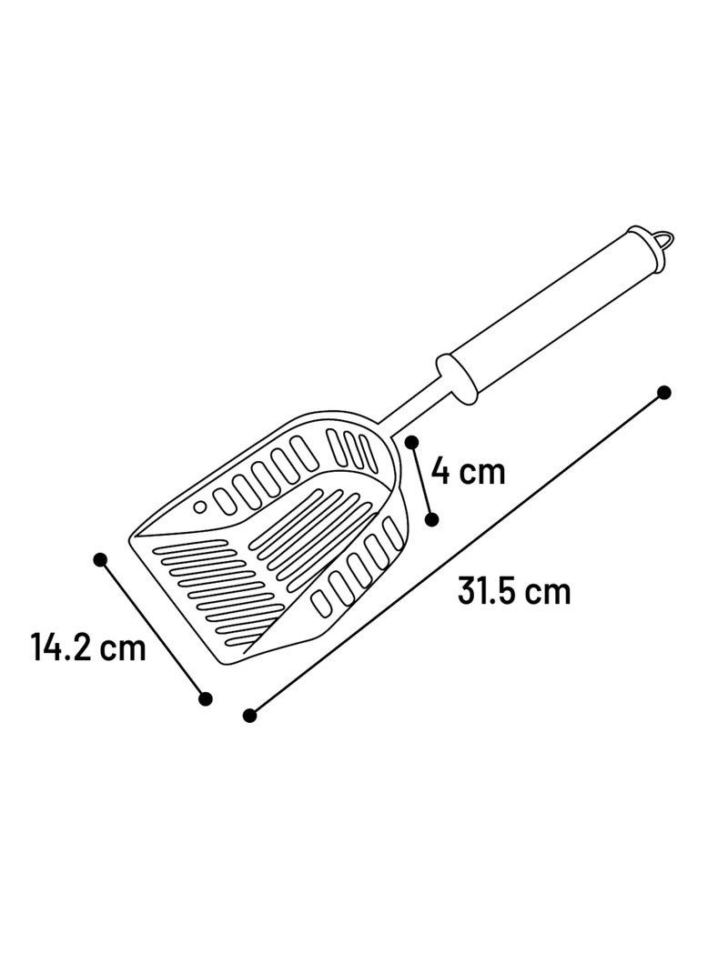 Pelle a litiere pour chat en acier inoxydable Ian Gris - Kiabi