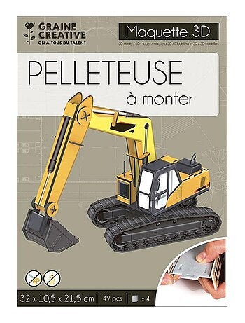 Pelleteuse maquette 3D carton mousse