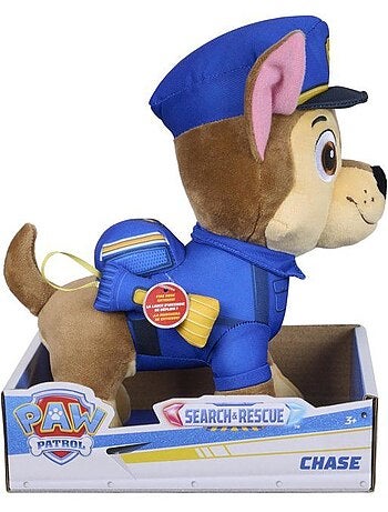 Peluche - chase - 25cm - search & rescue - la pat'patrouille
