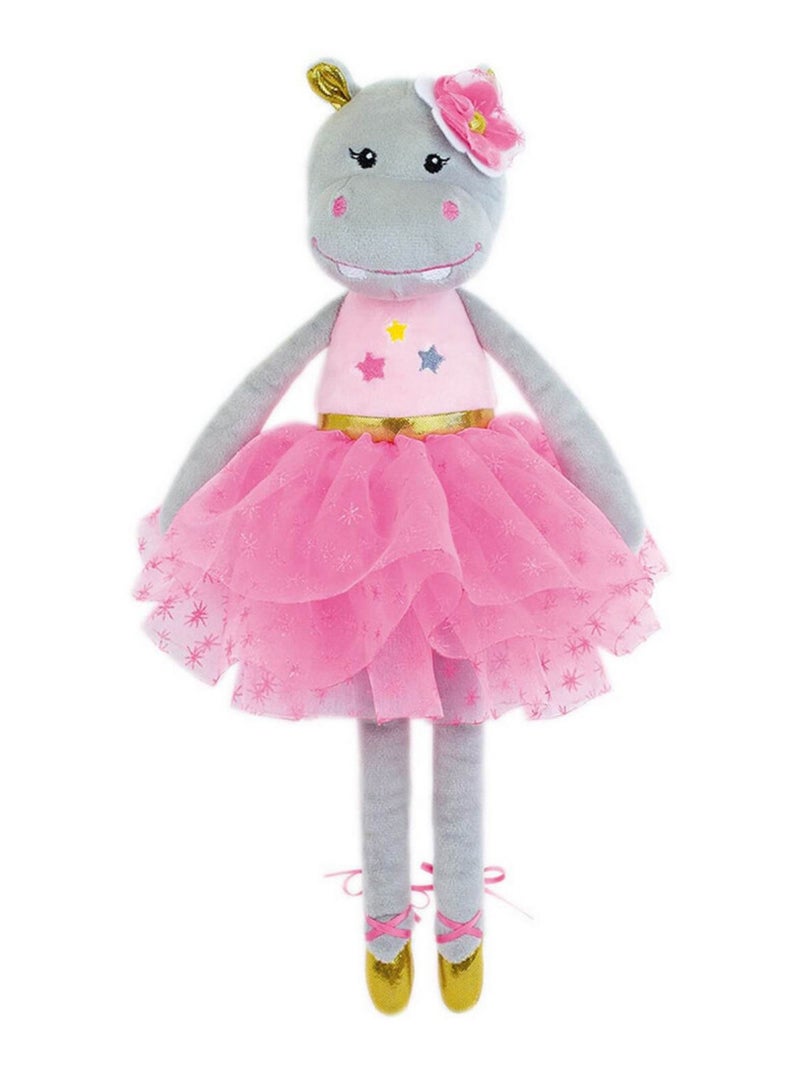 Peluche - Opéra Une Hippopotame danseuse Avec Une Robe Rose - 40 CM Multicolore - Kiabi
