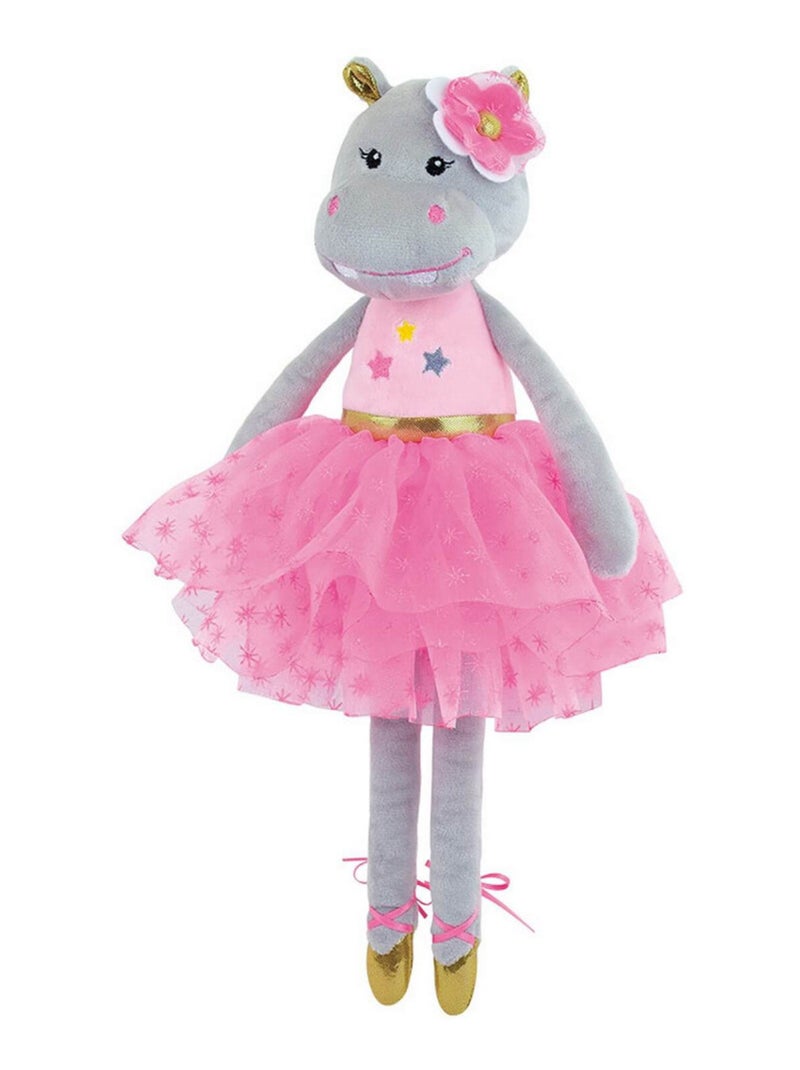 Peluche - Opéra Une Hippopotame danseuse Avec Une Robe Rose - 40 CM Multicolore - Kiabi