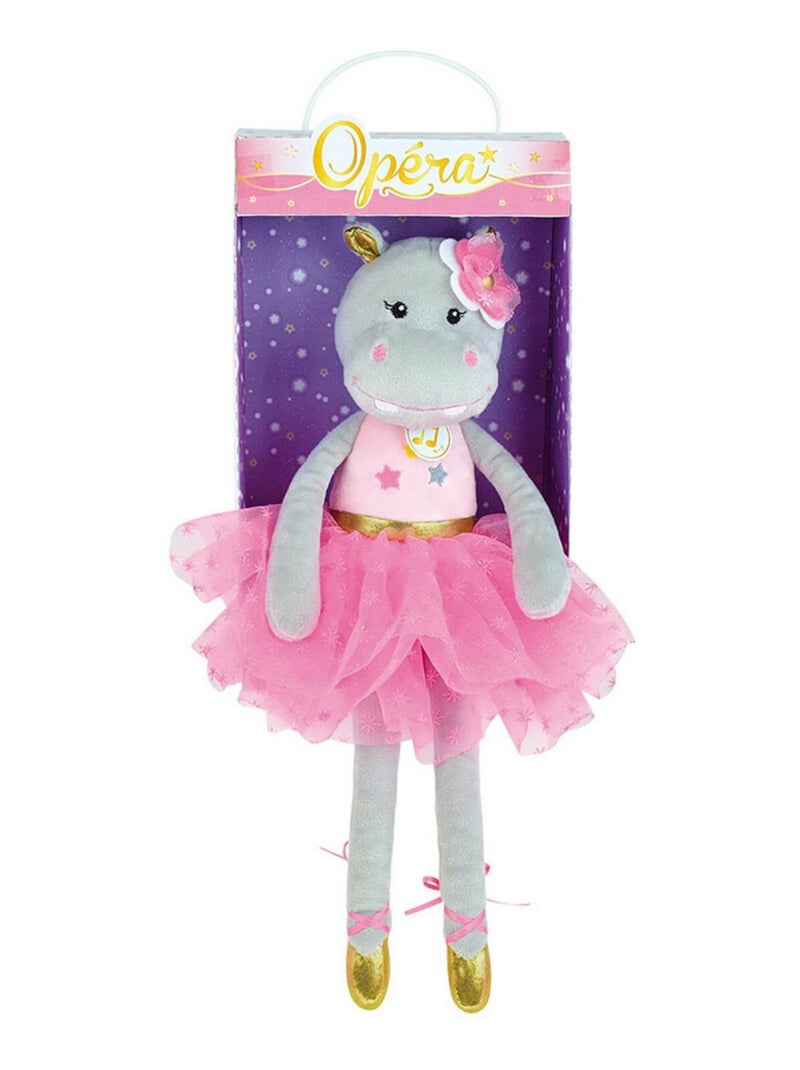 Peluche - Opéra Une Hippopotame danseuse Avec Une Robe Rose - 40 CM Multicolore - Kiabi