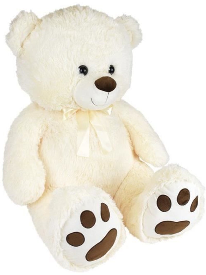 Peluche - Ours Avec Noeud - 100cm Beige - Kiabi