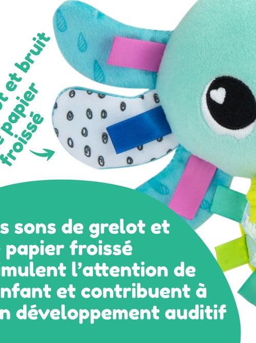 Peluche alise l’axolotl à clip pour landau et poussette - Kiabi