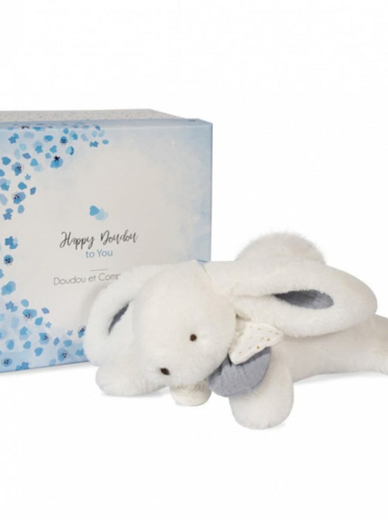 Peluche Avec Coffret Lapin Bleu Happy Glossy (25 Cm) Bleu - Kiabi