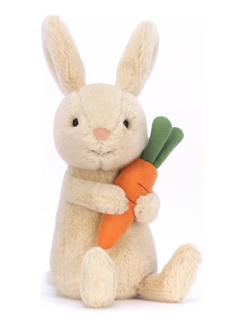 Peluche Bonnie Bunny with Carrot - L: 6 cm x l: 8 cm x h: 15 cm Beige - Kiabi