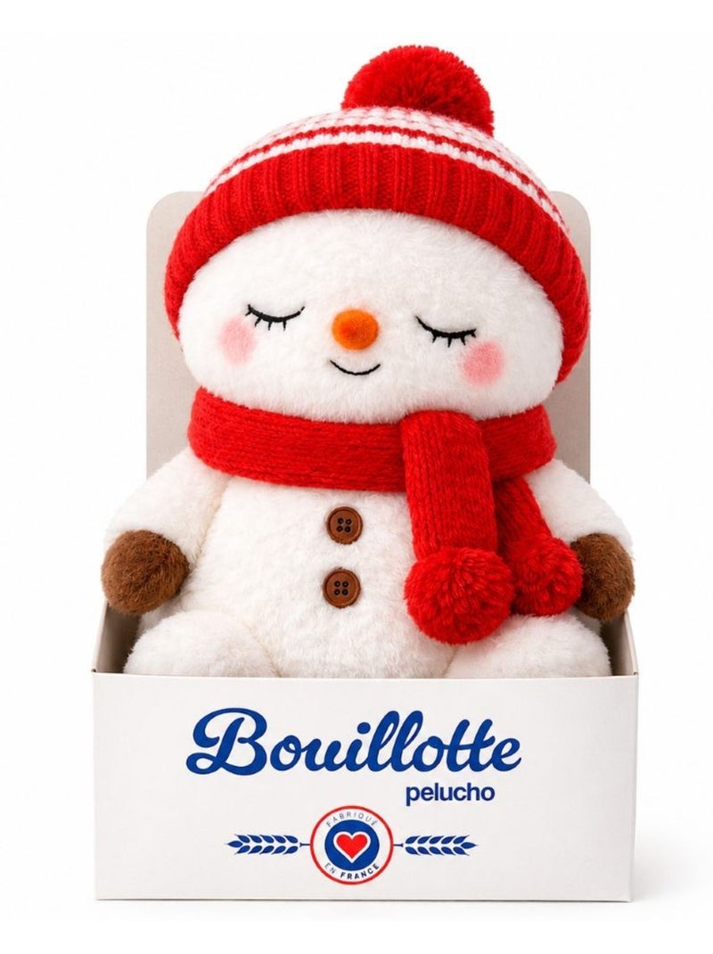 Peluche bouillotte bonhomme de neige - made in france Blanc - Kiabi