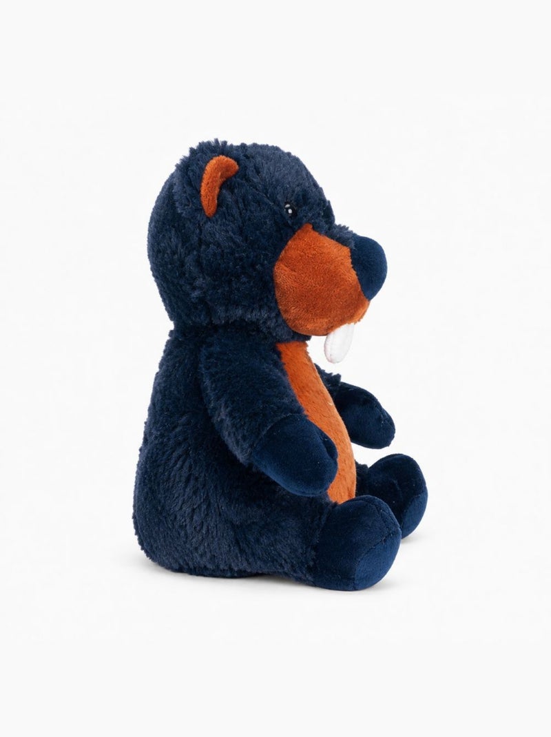 Peluche bouillotte castor - made in france Blanc Bleu marine - Kiabi