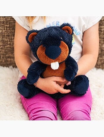 Peluche bouillotte castor - made in france