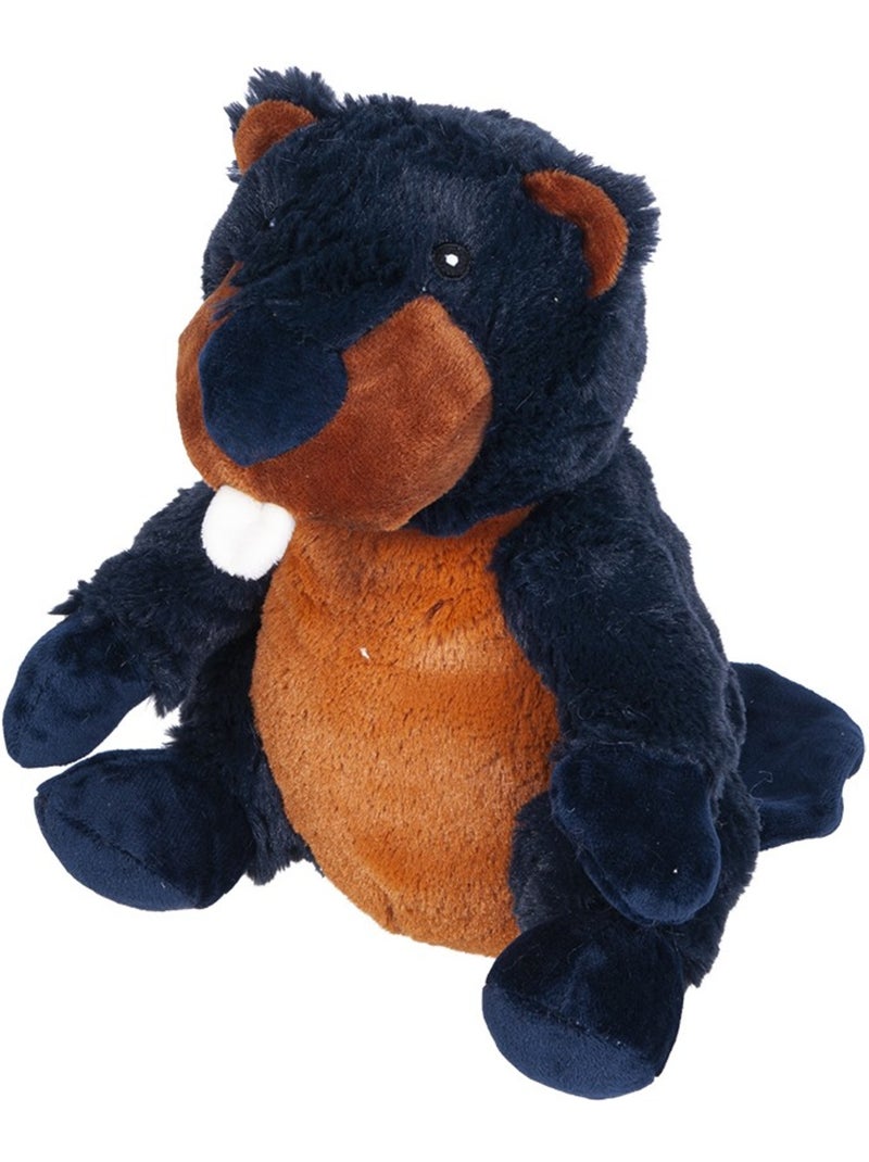 Peluche Bouillotte Castor - Made in France Noir Bleu marine - Kiabi