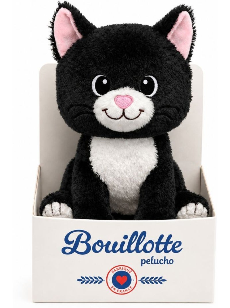 Peluche bouillotte chat noir - made in france Noir Noir - Kiabi