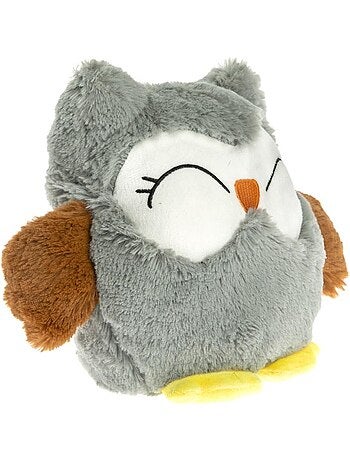 Peluche Bouillotte Chouette Grise - Made in France