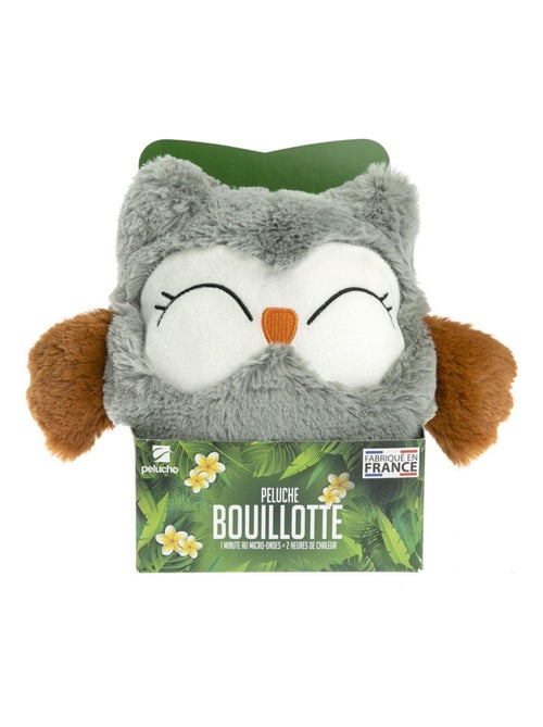 Peluche Bouillotte Chouette Grise - Made in France - Kiabi