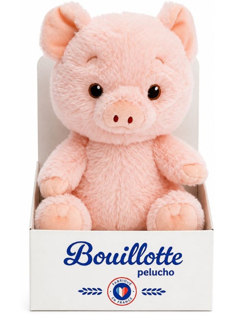 Peluche bouillotte cochon rose - made in france Blanc - Kiabi