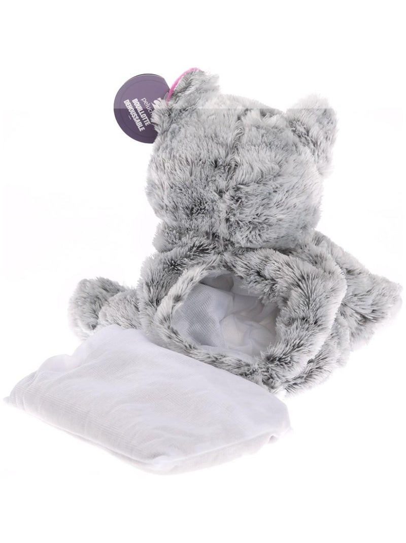 Peluche Bouillotte déhoussable chat - Made in France Gris - Kiabi