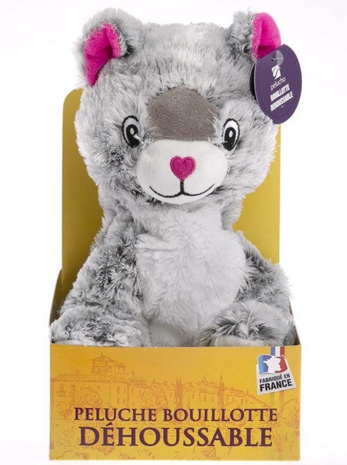 Peluche Bouillotte déhoussable chat - Made in France - Kiabi