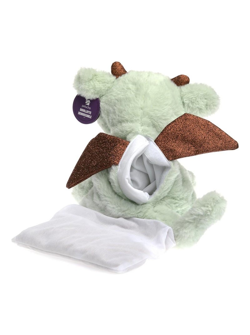 Peluche Bouillotte déhoussable Dragon - Made in France Vert - Kiabi
