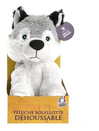 Peluche Bouillotte déhoussable Husky - Made in France