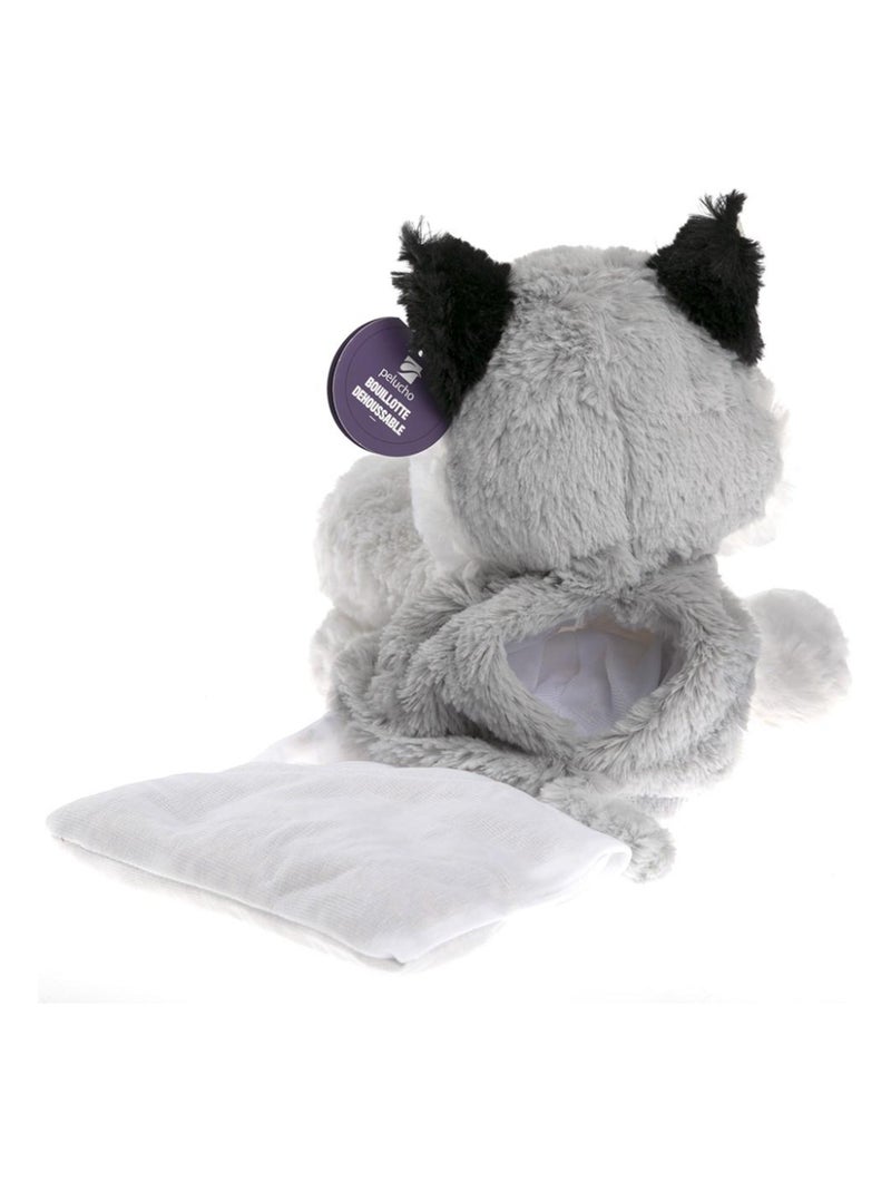 Peluche Bouillotte déhoussable Husky - Made in France Blanc - Kiabi