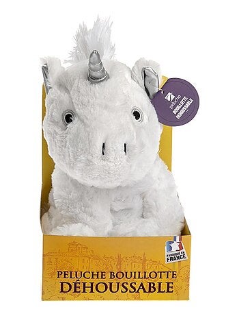 Peluche Bouillotte déhoussable Licorne - Made in France