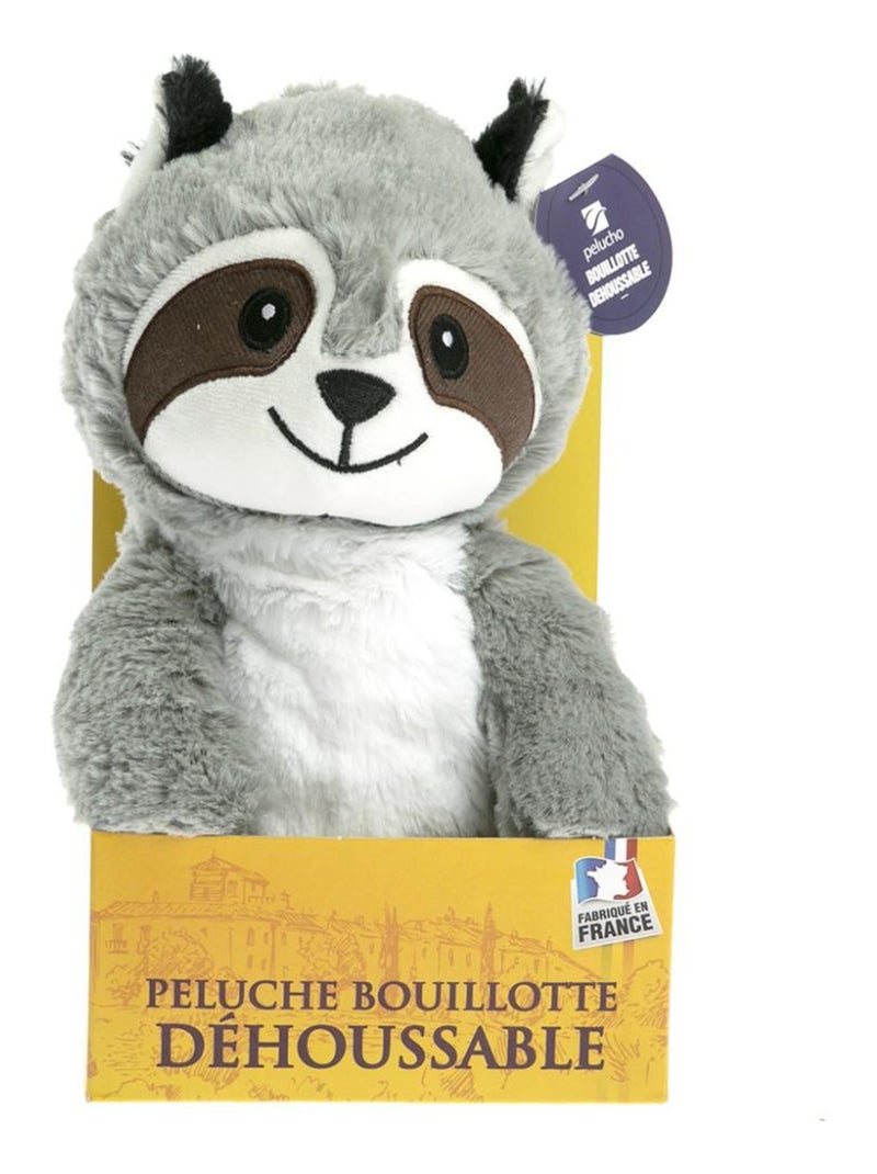 Peluche Bouillotte déhoussable Raton laveur - Made in France Gris - Kiabi