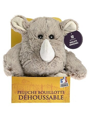 Peluche Bouillotte déhoussable Rhino - Made in France