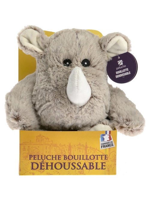 Peluche Bouillotte déhoussable Rhino - Made in France - Kiabi