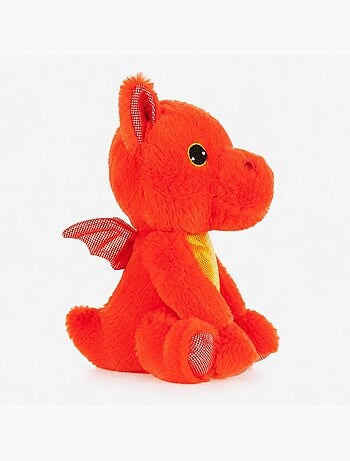 Peluche bouillotte dragon rouge - made in france