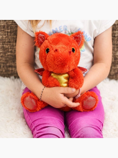 Peluche bouillotte dragon rouge - made in france - Kiabi