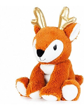 Peluche bouillotte faon marron - made in france