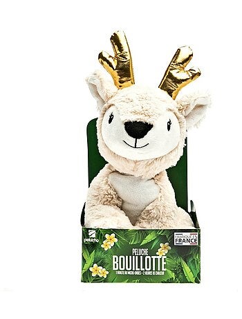 Peluche Bouillotte Faon rose - Made in France