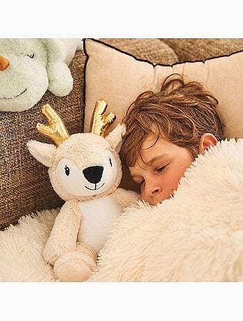 Peluche bouillotte faon rose - made in france