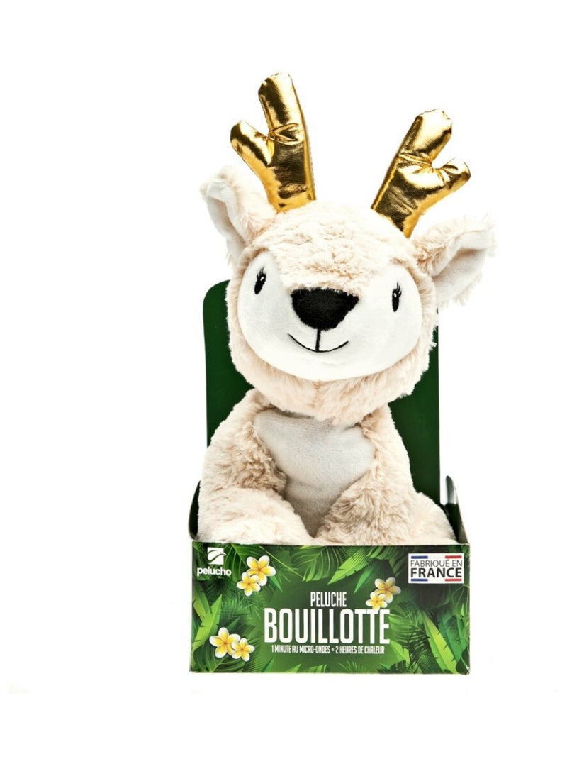 Peluche Bouillotte Faon rose - Made in France Rose - Kiabi