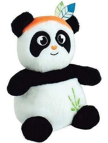 Peluche bouillotte INDIAN PANDA - JEMINI - H 21 cm - Blanc et noir - Bébé