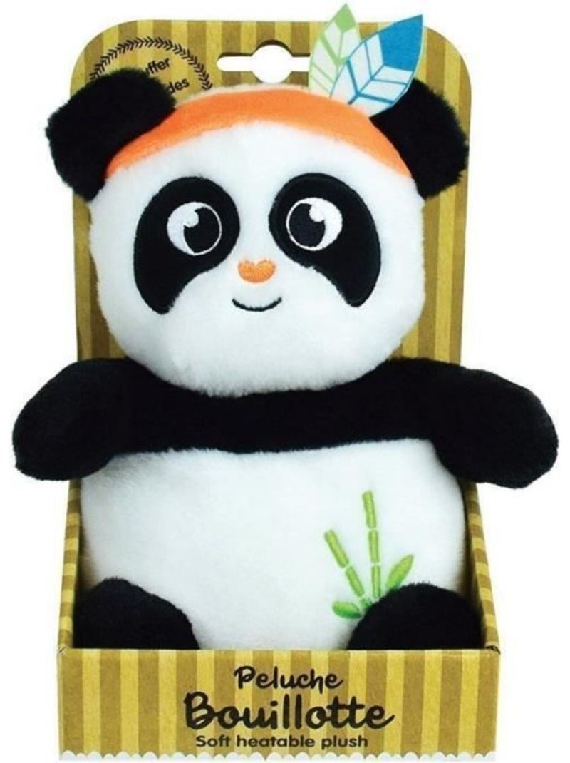 Peluche bouillotte indian panda - jemini - h 21 cm - blanc et noir - bébé Blanc - Kiabi