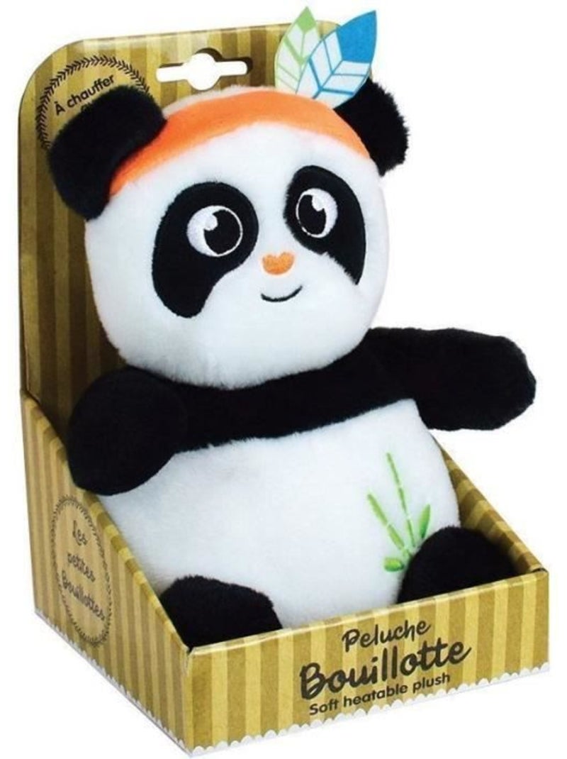 Peluche bouillotte indian panda - jemini - h 21 cm - blanc et noir - bébé Blanc - Kiabi