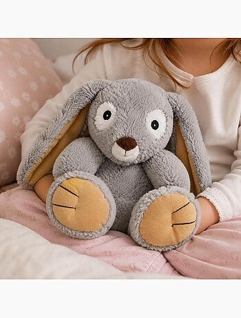 Peluche bouillotte lapin - made in france