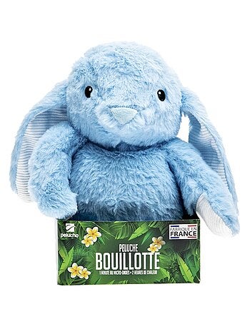 Peluche Bouillotte Lapin bleu - Made in France
