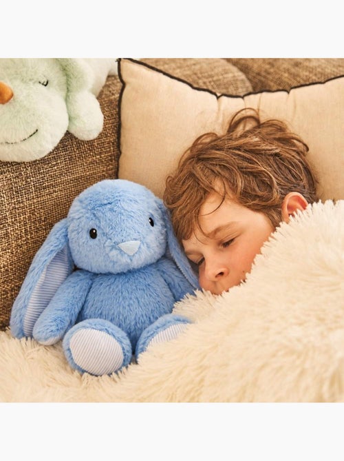 Peluche bouillotte lapin bleu - made in france - Kiabi