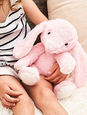 Peluche Bouillotte Lapin Rose - Made in France