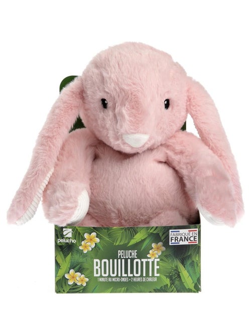 Peluche Bouillotte Lapin Rose - Made in France - Kiabi