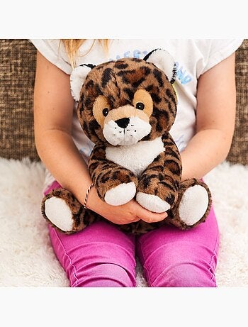 Peluche bouillotte leopard - made in france